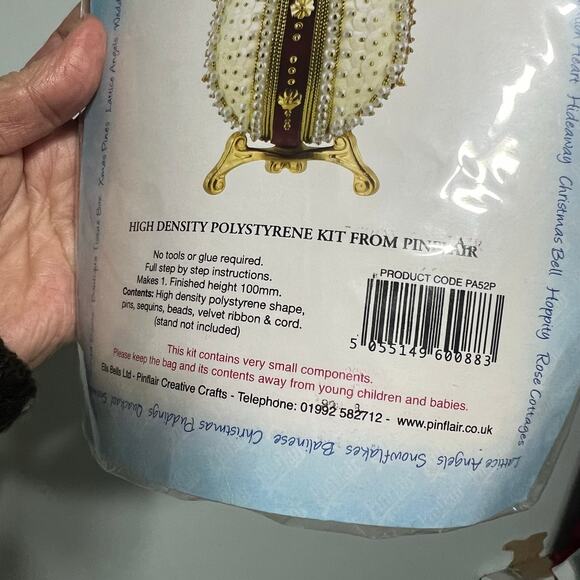 Ells Bells Pinfair UK Sequin  Regency Gold Easter Egg Bead Ornament Kit PA52P - Picture 4 of 5